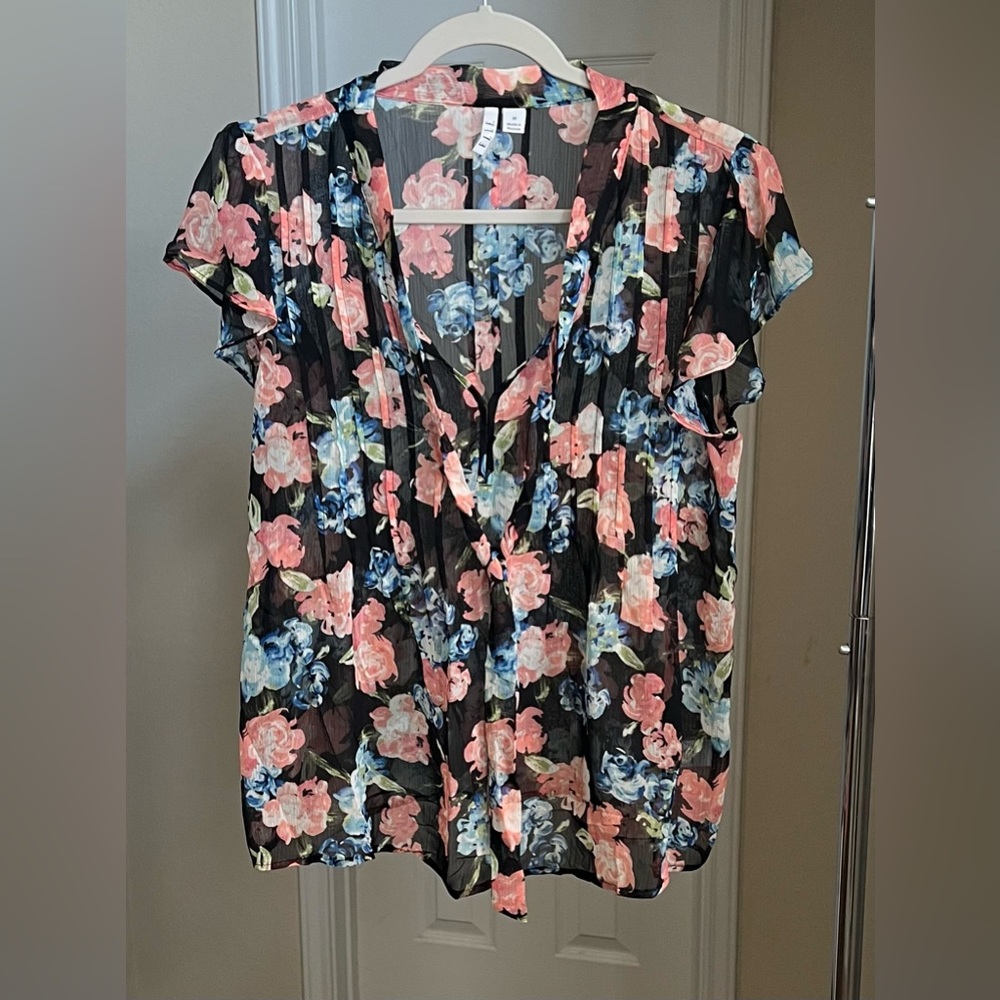 Elle Women’s Sheer Floral Top